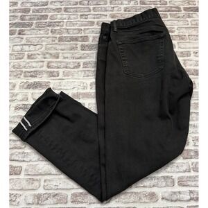 Uniqlo Jeans Mens 32x30 Black Selvedge Slim Fit Denim 5 Pocket Casual Preppy